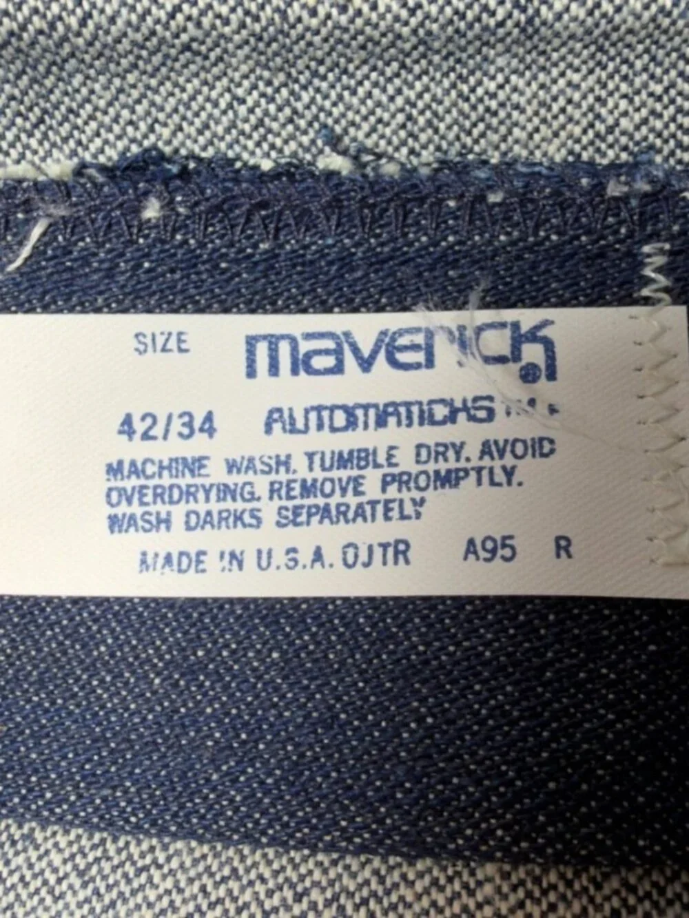 Vintage Maverick Automaticks Boot Jeans Mens 42x34 USA Made Deadstock NWT